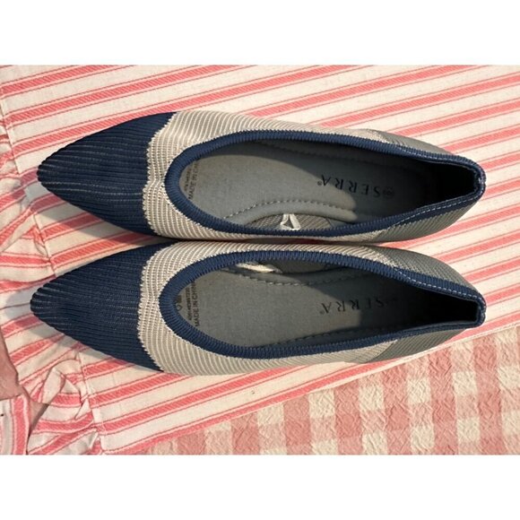 Serra Two Toned Blue and Gray Ballet Flats Size 8 - Picture 1 of 9